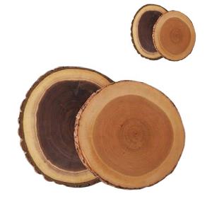 Planche à découper en écorce de bois naturel personnalisé pour cadeau d'affaires de mariage Blocs à découper en bambou Ensemble de fromage Nouveau modèle - Product Image 1