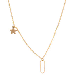 Dijes de moda, colgante de collar con acabado mate chapado en oro amarillo de latón pulido liso con cadena de Cable, joyería para mujer - Product Image 1