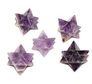 Estrella Merkaba de Amatista, Gema de Ágata Tallada y Grabada, Arte Feng Shui Coleccionable - Product Image 1