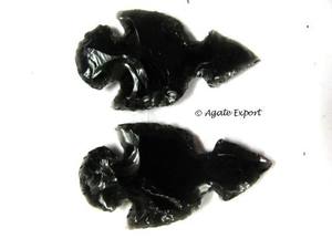 Cuchillo de obsidiana negra, puntas de flecha al por mayor, puntas de flecha hechas a mano, fabricantes artesanales de piedras semipreciosas naturales - Product Image 2