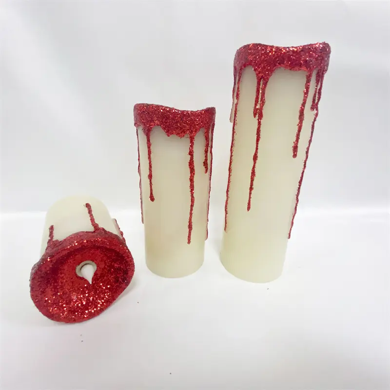 Candle Choice Round Melted Edge with Wax Drip Effect Remote Controlled Flameless Wax Candles