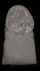 Unisex Oversized 100% Cotton Satin <b>Lined</b> Pullover Hoodie Windproof Anti-Shrink Long Print <b>Fleece</b> Custom Logo Winter <b>Jacket</b> - Product Image 2