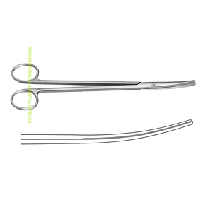 Tijeras de operación/disección manuales de metal de acero inoxidable, instrumentos quirúrgicos romos/romos curvos de 20cm, de acero inoxidable - Product Image 5