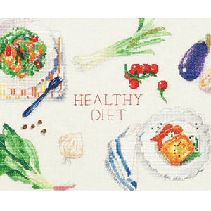 [3] Kit de punto de cruz de dietas saludables para principiantes organizador de hilo preclasificado - Product Image 1