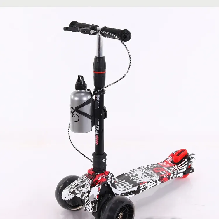 buy kids scooters / Cheap price 2 wheel front 1 rear 3 PU flashing wheels kick kids scooter