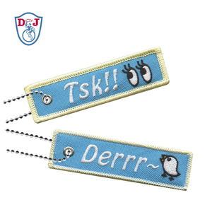 RPET 600D Oxford tela reciclada Eco bordado parches etiqueta llaveros - Product Image 5