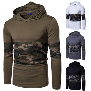 Polyester imprimé pull hommes à capuche quantité OEM personnalisé 2025 élégant sweats à capuche couleurs unies basiques coton mélangé sweats à capuche - Product Image 2