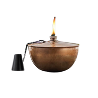 Lampe à huile Tiki en laiton massif, torche Tiki de forme ronde de meilleure qualité avec reniflard à un prix abordable