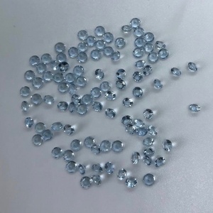 Piedras preciosas sueltas semipreciosas de corte redondo facetado, aguamarina Natural de 3,5mm, calidad AAA, de fabricante indio - Product Image 2