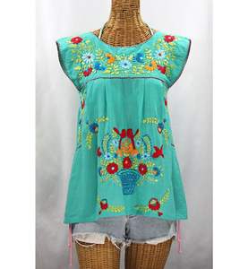 Factory Low Price Embroidered Floral <b>Tunic</b> Short Sleeve Crew Neckline Casual Elegant Embroidery Tops for Girls - Product Image 1