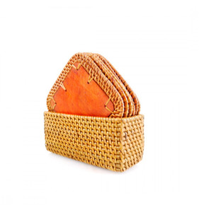 Juego de Posavasos Redondos de Ratán Tejido con Incrustaciones de Madreperla, Marca Privada OEM Personalizada, Venta al Por Mayor de Fábrica - Macy - Product Image 5