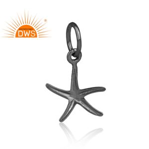 Pendentif en forme d'étoile en or, Rhodium noir argent Sterling 925, bijou de styliste, pendentif martelé, vente en gros - Product Image 3