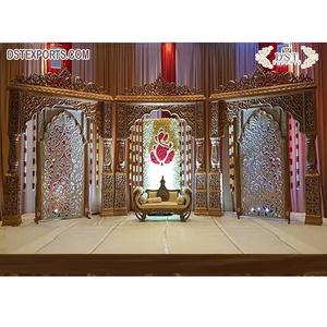 Decoración de escenario tradicional para recepción de boda, los mejores Pilares de bollwood, escenario de fibra, tendencias, decoración de escenario - Product Image 1