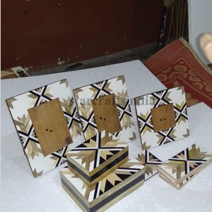 Cadre Photo en bois et en résine MDF, artisanat indien, couleur naturelle, fait à la main, avec boîte à bijoux et roulettes, vente en gros - Product Image 2