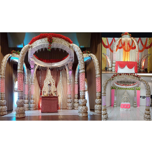 Traditional Indian Wedding Mandap <b>Decoration</b> Best Telugu Wedding Kalyana Mandapam <b>Elephant</b> Teeth Theme Wedding Mandap Newyork - Product Image 1