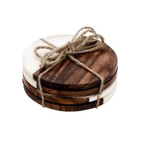 100% naturel en bois massif caboteur à la main thé/café assiettes de service décoration de Table nouveaux ustensiles de cuisine vaisselle Carton emballage - Product Image 1