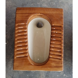 Meilleure vente Double couleur en céramique couronne marron blanc accroupi casserole toilette commode articles sanitaires pour salle de bain Application - Product Image 2