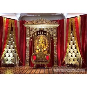 Décor de scène de mariage traditionnel de style Bollywood de Ceylan, ensemble de décoration en fibres dorées pour mariage sud-indien, Irlande du Sud - Product Image 1