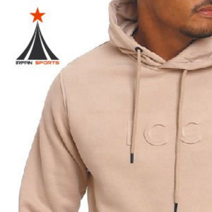 Sweat à capuche avec logo gaufré personnalisé 100% coton Sweat à capuche uni à manches longues pour hommes Technique d'hiver brodé - Product Image 2