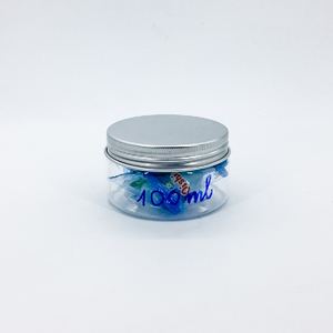 Pot en plastique PET transparent de 100ml pour emballage d'aliments en conserve et secs avec bouchon à vis en aluminium (couleur personnalisable) - Product Image 4