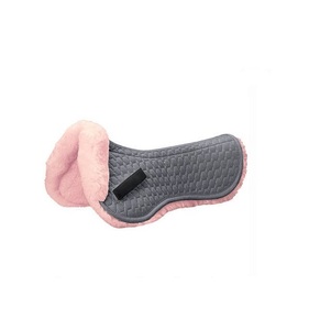 Horse Dressage Shape Saddle <b>Pad</b> with Fancy Stitch and Fur Inside - Product Image 1