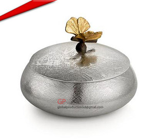 Bol de service décoratif à papillon doré - Product Image 4