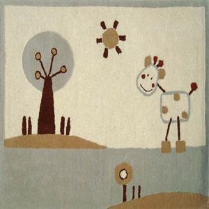 Alfombra de lana copetuda a mano para bebé - Product Image 1