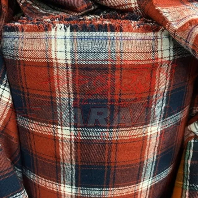 Cotton Flannel Brushed Yarn Dyed Flannel Shirting fabric 100% Cotton Non Shrink flannel fabric