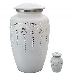 Urne décorative en métal de couleur noire avec finition gravée et découpe de diamant pour adulte - Product Image 6