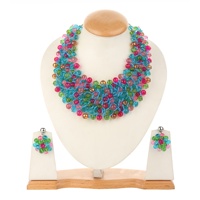 Haute qualité à la main perles colorées pleine couche brin bavoir collier ras du cou pour la fête inde accessoires de mode