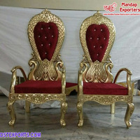 Set Kursi Pengantin Modern Emas Royal Kayu Jati Tahan Lama Tren Australia