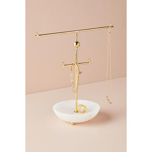 Porte-bijoux décoratif pour la maison, base en marbre, avec des fournitures en métal, inde - Product Image 3