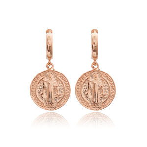 Médaillon Charme Turc En Gros Fait À La Main 925 Boucles D'oreilles En Argent Sterling - Product Image 3