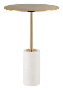 Modern <b>White</b> Marble Frame Golden Color Metal Round Top <b>Table</b> for Dining in Home or Metal side <b>table</b> - Product Image 2