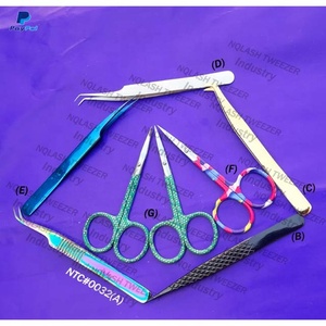 Pointed Stainless Steel <b>Rainbow</b> Color Eyelash Extension Tweezers / Amazing Plasma Black Russian Volume Extension Tweezers Custom - Product Image 3