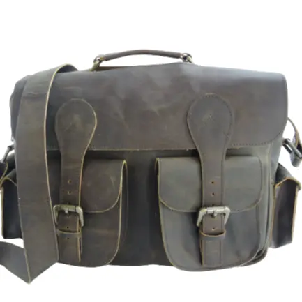 Rustic Leather Briefcase Best Laptop Shoulder Sling Office Business Travel Messenger Bag