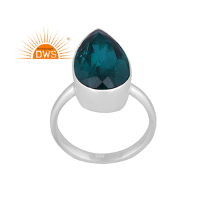 Bague empilable en argent sterling fin doublet naturel émeraude quartz pierre précieuse fabricant de bijoux - Product Image 1