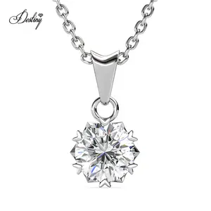 Innovatieve Geformuleerd Moissanite Diamond Vrouwen Sieraden 925 Sterling Zilver Solitaire Hart Hanger Ketting Destiny Sieraden