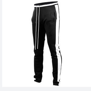 Pantalon de survêtement unisexe à logo personnalisé pour hommes Pantalon de jogging en polyester léger avec poches Pantalon de survêtement empilé pour gymnastique, fitness, sports d'athlétisme - Product Image 1