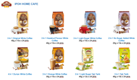 Ipoh's Home Cafe 3 en 1 Café blanc à saveur de noisette 40g x 15s x 24 pkts-Café instantané en gros fabriqué en Malaisie
