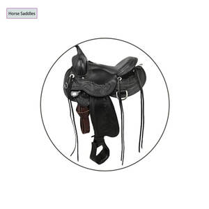 Mejor venta al por mayor clásico occidental Carreras de Caballos doma silla de montar de cuero hecho a mano más vendido proveedor indio - Product Image 1