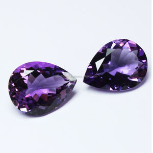 Pierre d'améthyste de 12x16 mm, forme poire, taille facetée, naturelle, de qualité supérieure, faite à la main, améthyste violette, pour la fabrication de pendentifs, pierre de bijouterie - Product Image 4