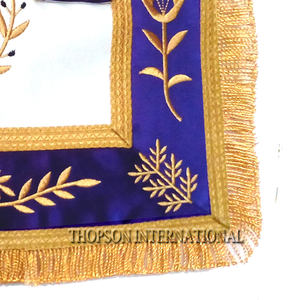 Tablier maçonnique Grand Lodge fait à la main habilement brodé coton tissu ruban point de croix et couture artisanat cadeau - Product Image 4