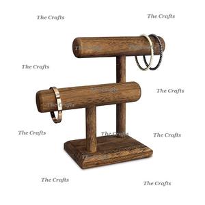 Support de rangement pour bijoux en bois avec 3 niveaux, qualité supérieure, porte-colliers et porte-bracelets pour accessoires de bijouterie - Product Image 5