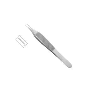 Pince à mouchoirs en acier inoxydable Adson manuelle avec plate-forme de suture 4.75 ''1x2 dents 0.9mm Instrument chirurgical certifié CE - Product Image 3