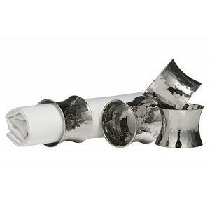 Anneau de serviette en métal doré de qualité supérieure, porte-mouchoir fait à la main, rond de serviette en métal décoratif classique pour mariage - Product Image 6