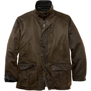 Chaqueta de Algodón Vintage de Alta Calidad para Hombre, Diseño Casual Ajustado con Cuello Alto, Impresión Personalizada, Color Sólido, Lona para la Temporada de Invierno - Product Image 1