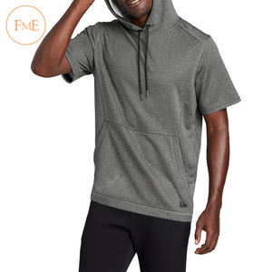 Sudadera con capucha de algodón de doble capa personalizada para hombre, jersey de invierno con logotipo bordado, sudadera de manga corta - Product Image 3