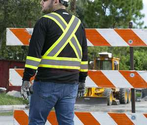 T-shirt manches courtes réfléchissant de sécurité, 100% coton, Jersey noir - Product Image 4