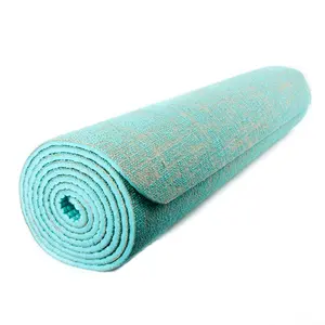 Matras rami alami untuk olahraga, matras Yoga rami alami dengan Bantal & dukungan Superior untuk latihan dalam ruangan, Yoga & Pilates